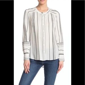 DR2 Long-Sleeve Ivory/Black Top M NWT